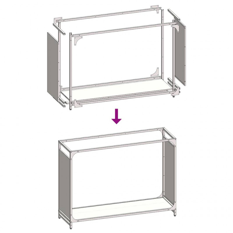 Stojak na drewno opałowe 90x28x65 cm Stal walcowana na zimno