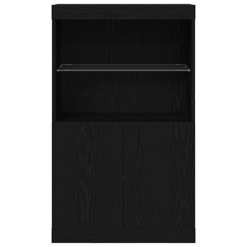 Komoda LED Czarny 60 x 37 x 100 cm Materiał drewnopochodny