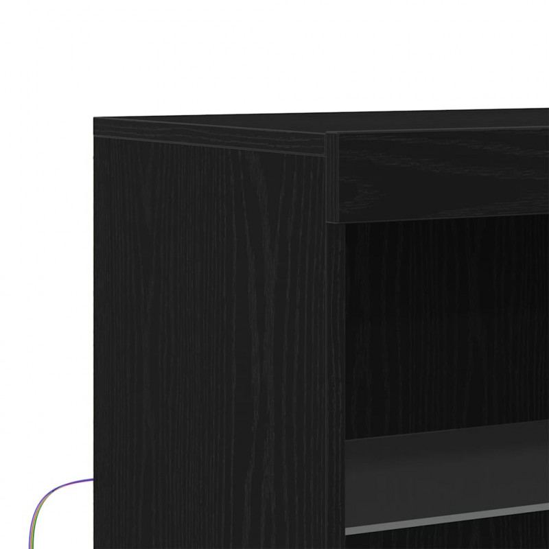 Komoda LED Czarny 60 x 37 x 100 cm Materiał drewnopochodny