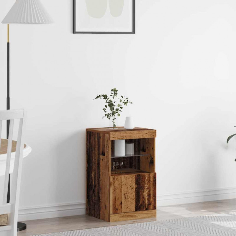 Komoda LED Stare drewno 41 x 37 x 67 cm Materiał drewnopochodny