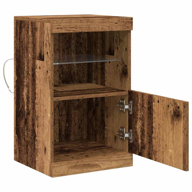 Komoda LED Stare drewno 41 x 37 x 67 cm Materiał drewnopochodny