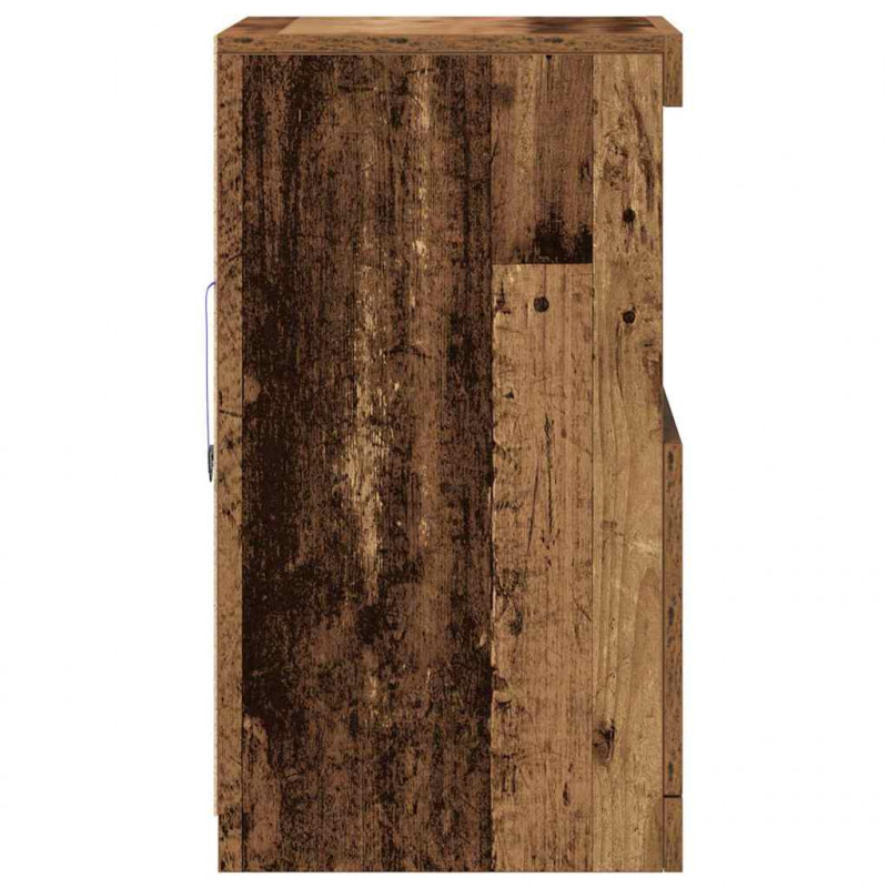 Komoda LED Stare drewno 41 x 37 x 67 cm Materiał drewnopochodny