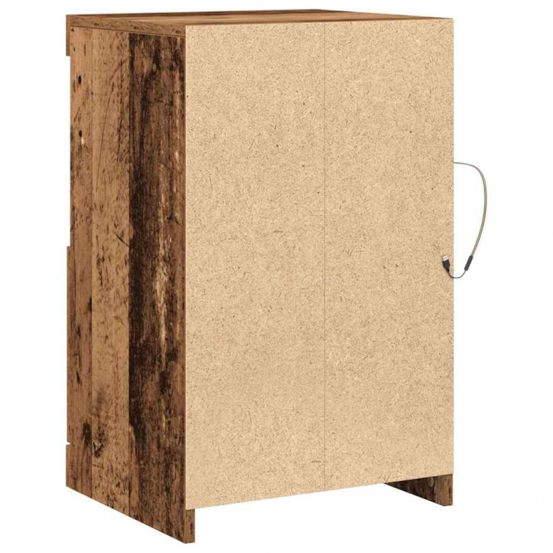 Komoda LED Stare drewno 41 x 37 x 67 cm Materiał drewnopochodny