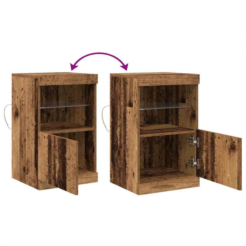 Komoda LED Stare drewno 41 x 37 x 67 cm Materiał drewnopochodny