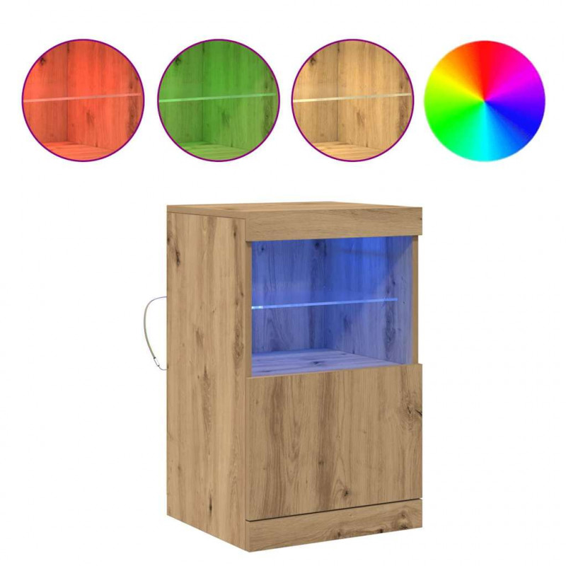 Komoda LED Ze LED Lights Dąb rzemieślniczy 41 x 37 x 67 cm