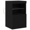 Komoda LED Czarny Dąb 41 x 37 x 67 cm Materiał drewnopochodny