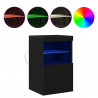 Komoda LED Czarny Dąb 41 x 37 x 67 cm Materiał drewnopochodny
