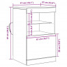 Komoda LED Czarny Dąb 41 x 37 x 67 cm Materiał drewnopochodny