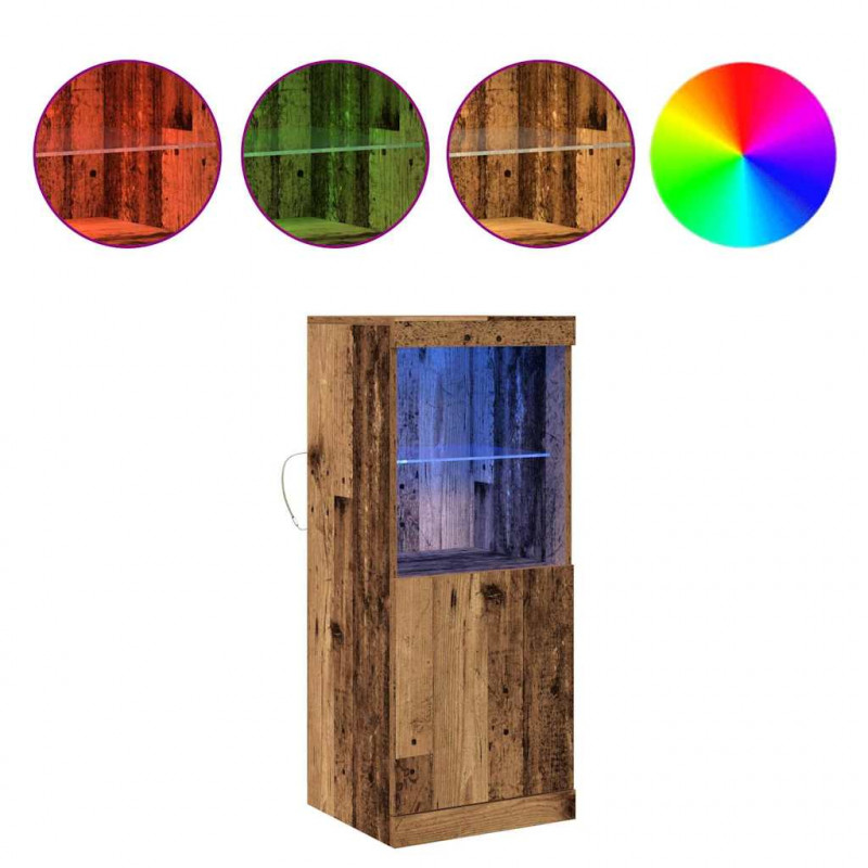 Komoda LED Ze LED Lights Stare drewno 41 x 37 x 100 cm