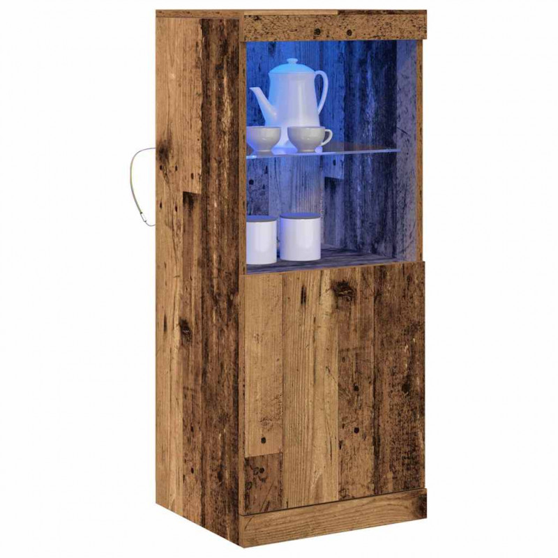 Komoda LED Ze LED Lights Stare drewno 41 x 37 x 100 cm
