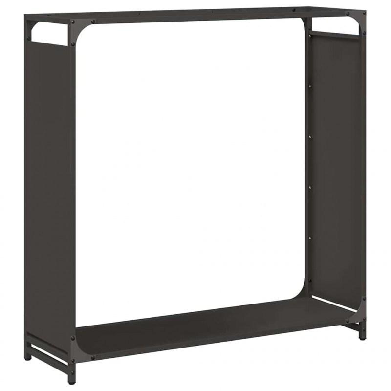 Stojak na drewno opałowe czarny 90x28x90 cm