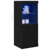 Komoda LED Czarny Dąb 41 x 37 x 100 cm Materiał drewnopochodny