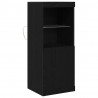 Komoda LED Czarny Dąb 41 x 37 x 100 cm Materiał drewnopochodny