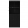 Komoda LED Czarny Dąb 41 x 37 x 100 cm Materiał drewnopochodny