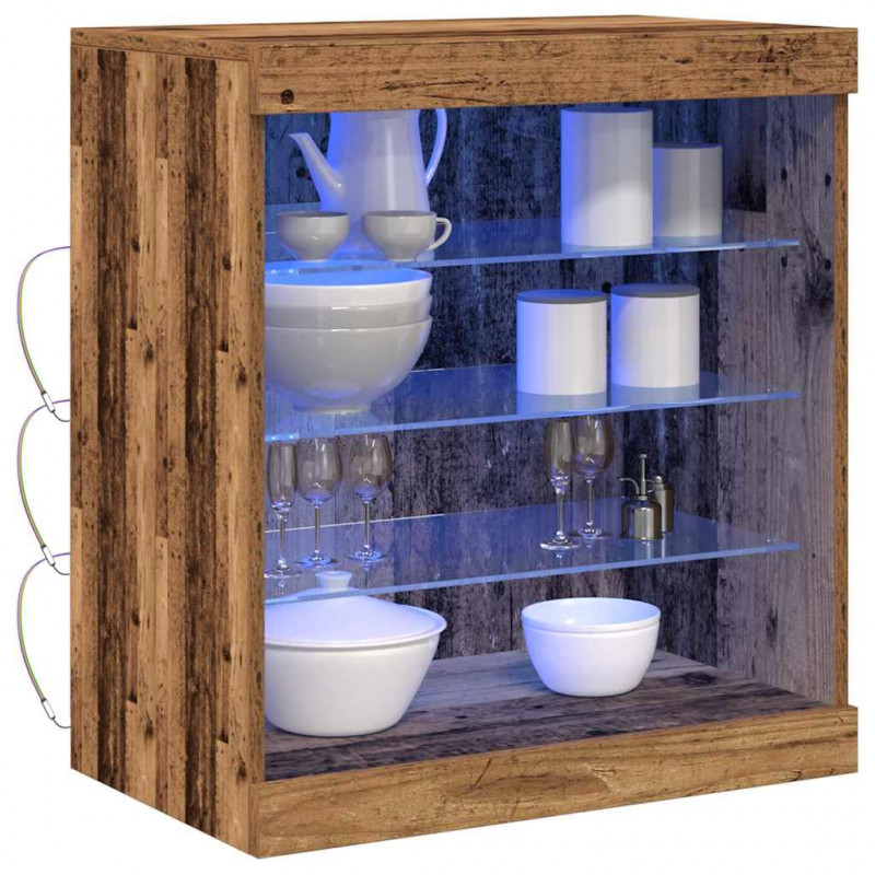 Komoda LED Ze LED Lights Stare drewno 60,5 x 37 x 67 cm