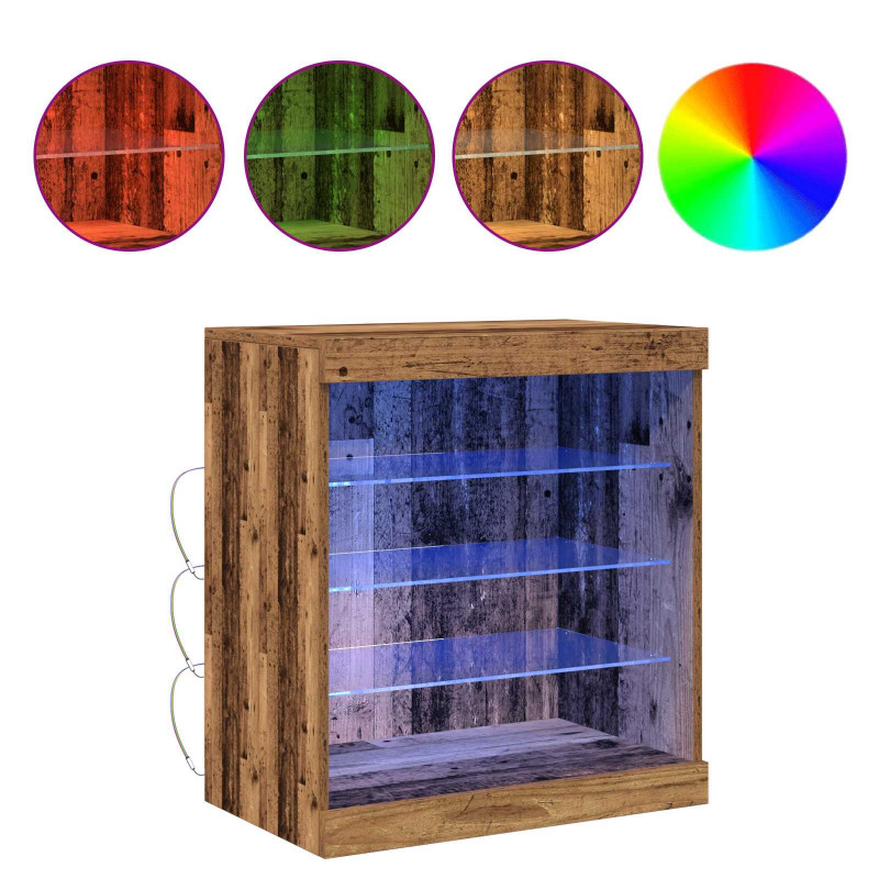 Komoda LED Ze LED Lights Stare drewno 60,5 x 37 x 67 cm