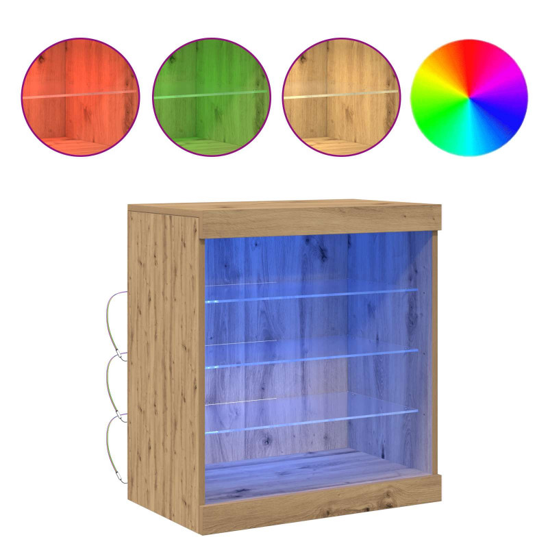 Komoda LED Ze LED Lights Dąb rzemieślniczy 60,5 x 37 x 67 cm