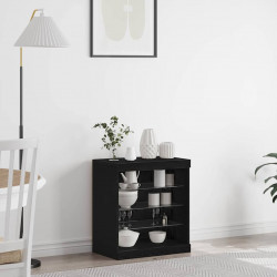 Komoda LED Czarny Dąb 60,5 x 37 x 67 cm Materiał drewnopochodny