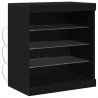 Komoda LED Czarny Dąb 60,5 x 37 x 67 cm Materiał drewnopochodny