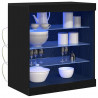 Komoda LED Czarny Dąb 60,5 x 37 x 67 cm Materiał drewnopochodny