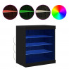 Komoda LED Czarny Dąb 60,5 x 37 x 67 cm Materiał drewnopochodny