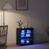 Komoda LED Czarny Dąb 60,5 x 37 x 67 cm Materiał drewnopochodny