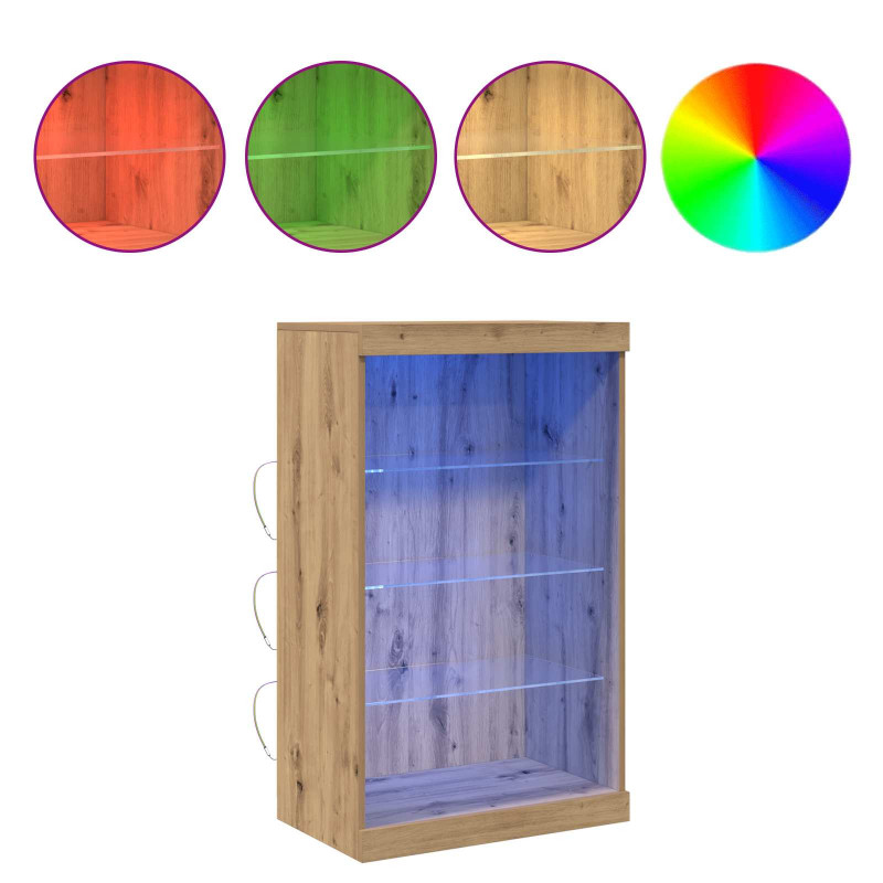 Komoda LED Ze LED Lights Dąb rzemieślniczy 60,5 x 37 x 100 cm
