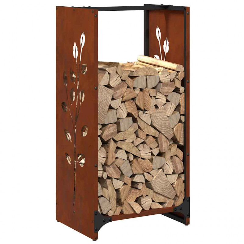 Stojak na drewno opałowe 40x30x80 cm Stal nierdzewna