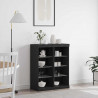 Komoda LED Czarny Dąb 41 x 37 x 100 cm Materiał drewnopochodny
