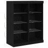 Komoda LED Czarny Dąb 41 x 37 x 100 cm Materiał drewnopochodny