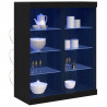 Komoda LED Czarny Dąb 41 x 37 x 100 cm Materiał drewnopochodny