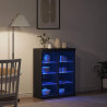 Komoda LED Czarny Dąb 41 x 37 x 100 cm Materiał drewnopochodny
