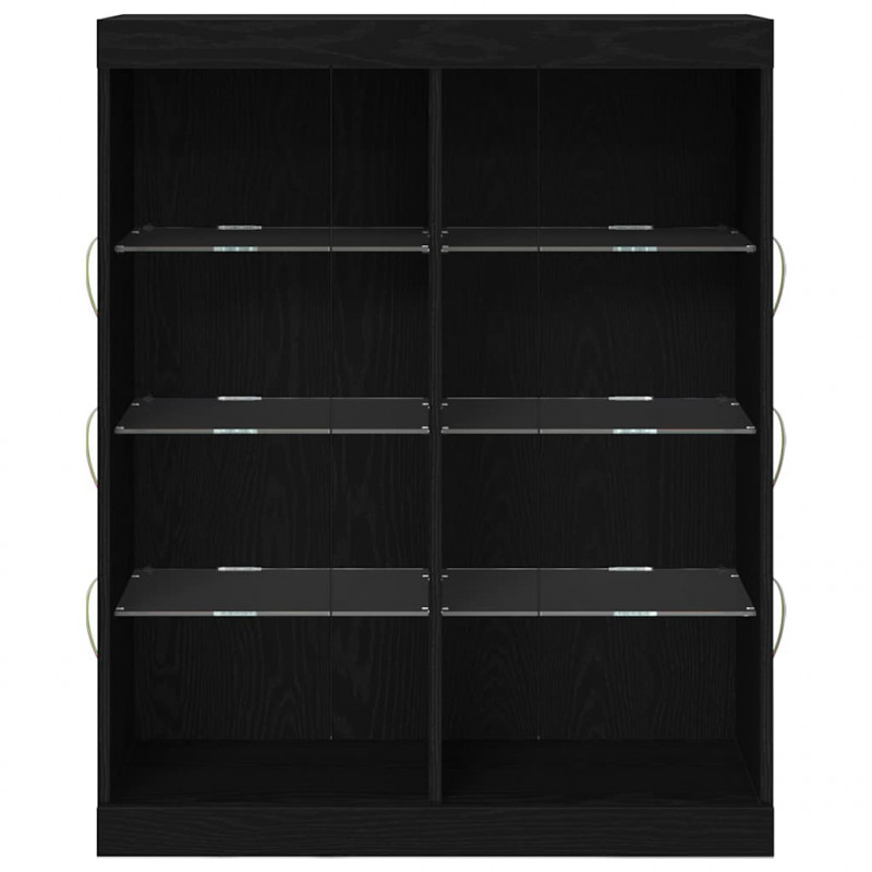 Komoda LED Czarny Dąb 41 x 37 x 100 cm Materiał drewnopochodny