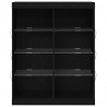 Komoda LED Czarny Dąb 41 x 37 x 100 cm Materiał drewnopochodny