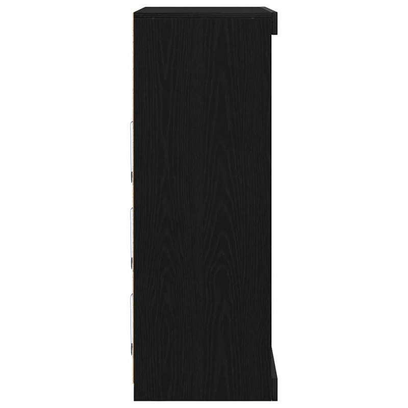 Komoda LED Czarny Dąb 41 x 37 x 100 cm Materiał drewnopochodny
