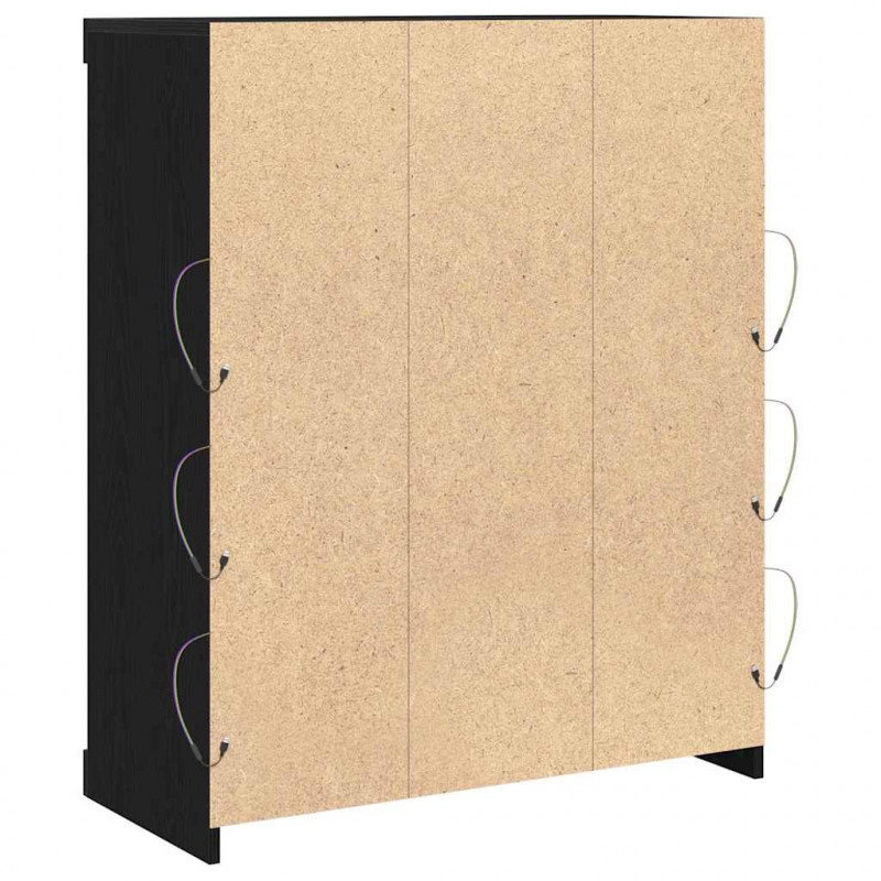 Komoda LED Czarny Dąb 41 x 37 x 100 cm Materiał drewnopochodny