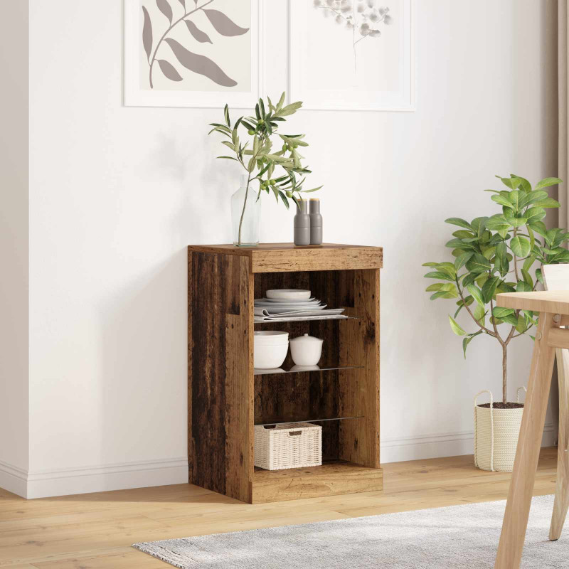 Komoda LED Stare drewno 41 x 37 x 67 cm Materiał drewnopochodny