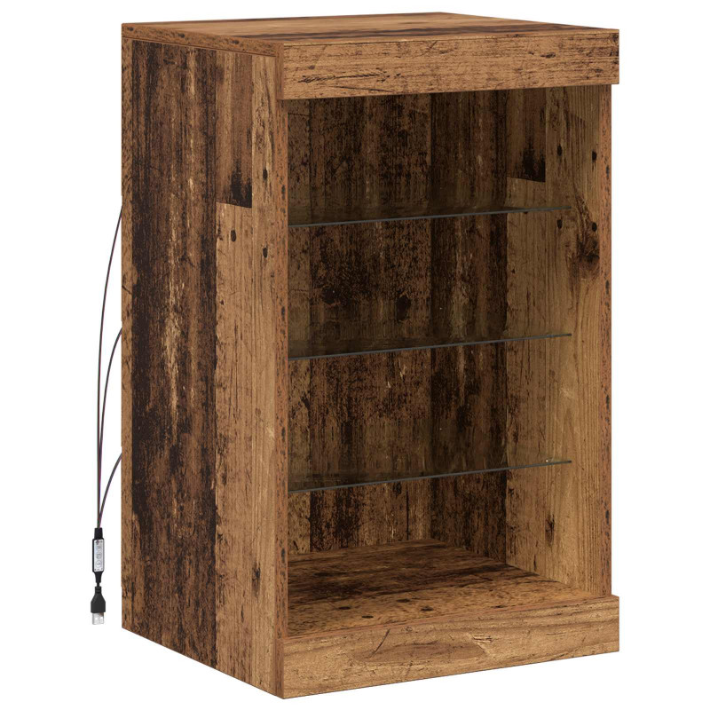 Komoda LED Stare drewno 41 x 37 x 67 cm Materiał drewnopochodny