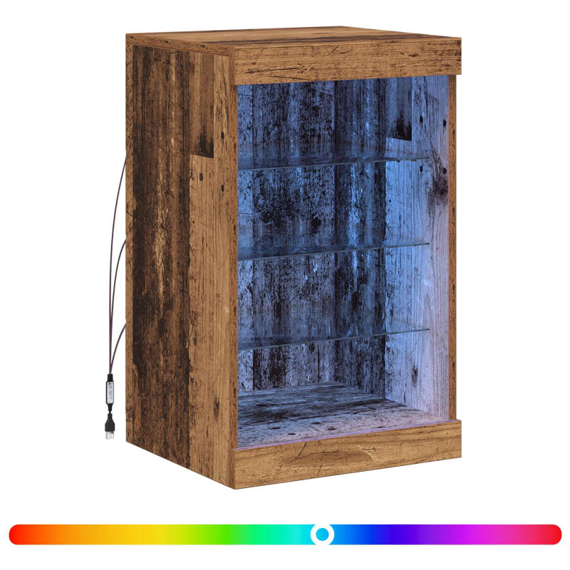 Komoda LED Stare drewno 41 x 37 x 67 cm Materiał drewnopochodny