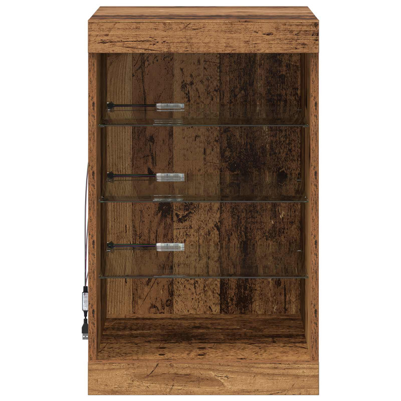 Komoda LED Stare drewno 41 x 37 x 67 cm Materiał drewnopochodny