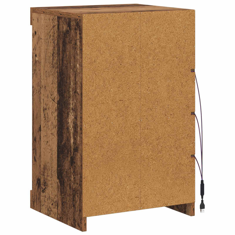 Komoda LED Stare drewno 41 x 37 x 67 cm Materiał drewnopochodny