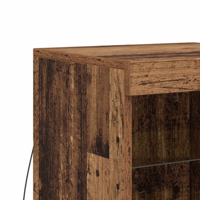 Komoda LED Stare drewno 41 x 37 x 67 cm Materiał drewnopochodny