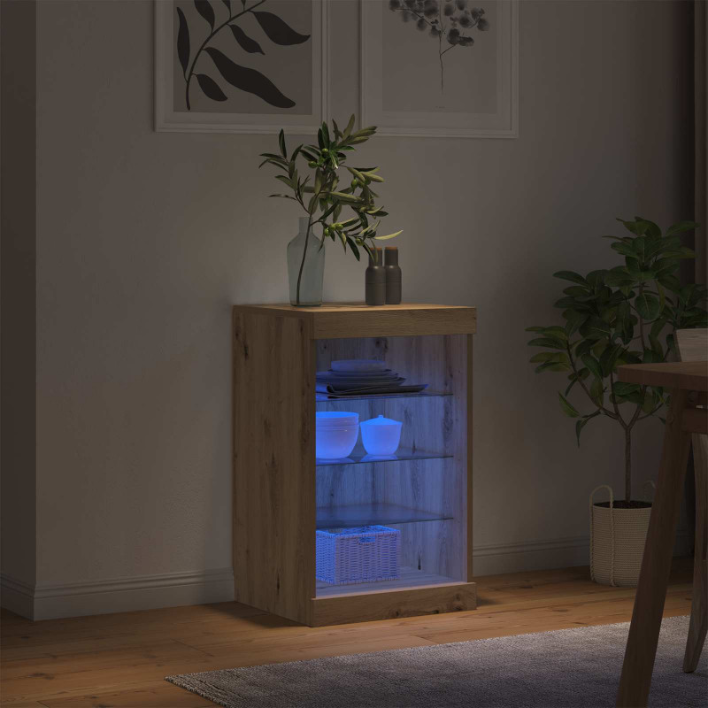 Komoda LED Ze LED Lights Dąb rzemieślniczy 41 x 37 x 67 cm