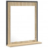 Lustro łazienkowe z półką Z lustrem Czarny 50 x 12 x 60 cm
