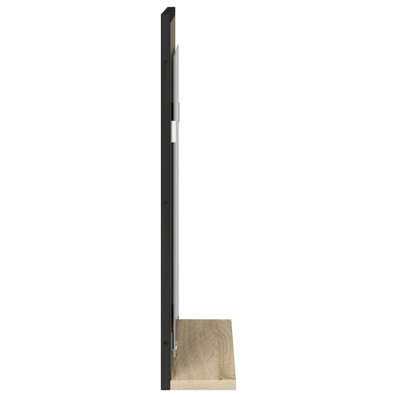 Lustro łazienkowe z półką Z lustrem Czarny 50 x 12 x 60 cm