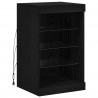 Komoda LED Czarny Dąb 41 x 37 x 67 cm Materiał drewnopochodny