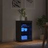 Komoda LED Czarny Dąb 41 x 37 x 67 cm Materiał drewnopochodny