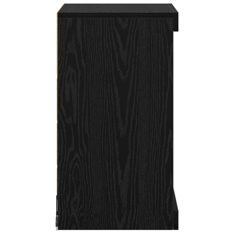 Komoda LED Czarny Dąb 41 x 37 x 67 cm Materiał drewnopochodny