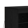 Komoda LED Czarny Dąb 41 x 37 x 67 cm Materiał drewnopochodny