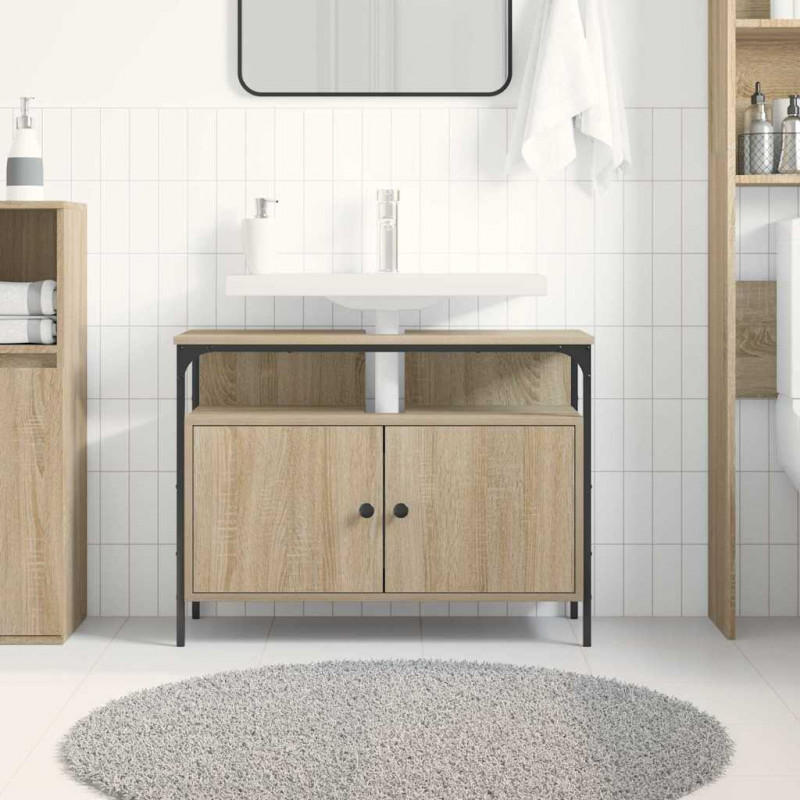 Szafka pod umywalkę z przechowywaniem Brązowy 80 x 30 x 60 cm